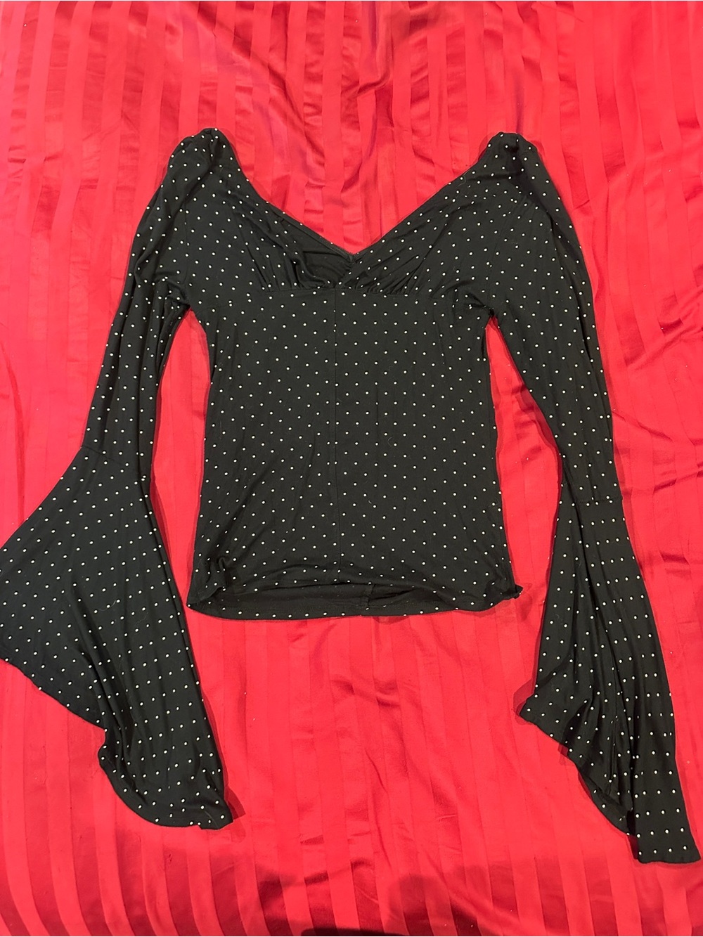 We The Free What a Babe Bell-Sleeve Printed Top Size L - Picture 5 of 7